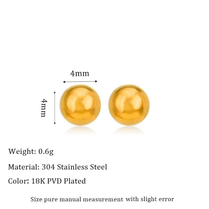 Boucles d’oreilles puces en acier inoxydable plaqué 18 carats, - NovaShop NovaShop MSE0015 G 4mm Bigbuy
