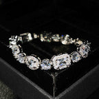 S925 sterling silver diamond plated women's bracelet