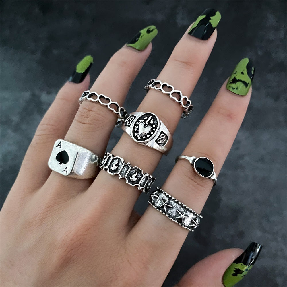 Fashionable butterfly and snake ring combination