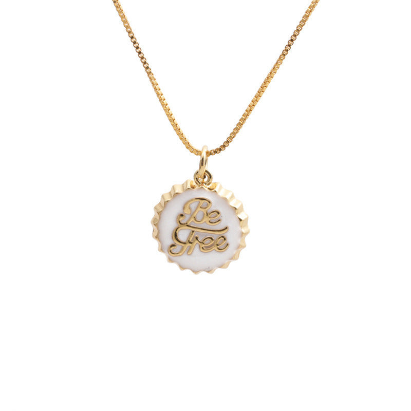 Collier pendentif capsule « Be Free » plaqué cuivre 18 carats - NovaShop NovaShop 0508YH White Bigbuy