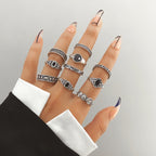 Fashionable butterfly and snake ring combination