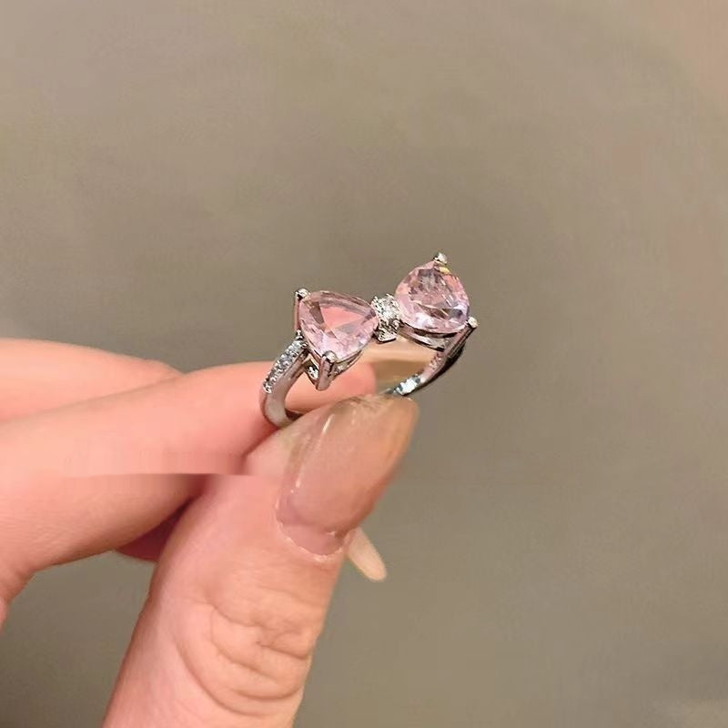 Women's Diamond Open Ring, High-End Niche, Adjustable