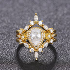Luxury lightweight teardrop ring with zircon for women