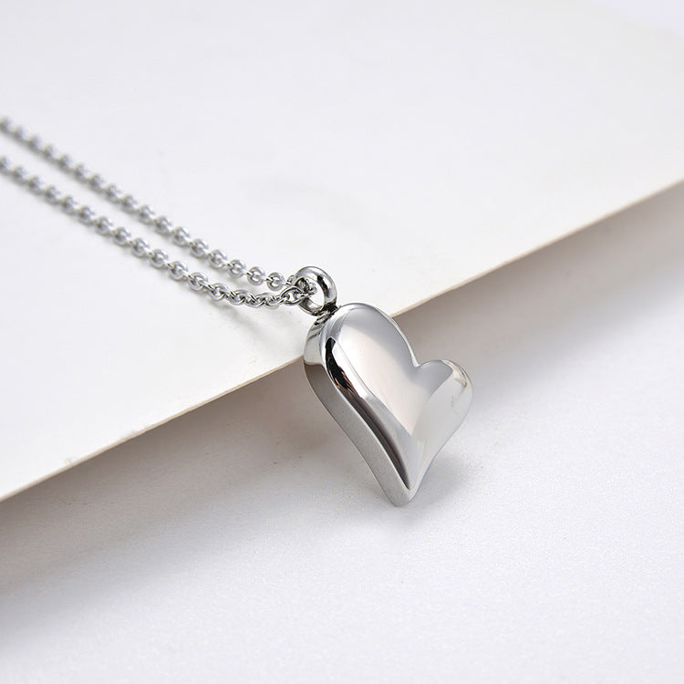 Collier Pendentif Cœur Pêche Courbé en Acier Inoxydable - NovaShop NovaShop Silver Bigbuy