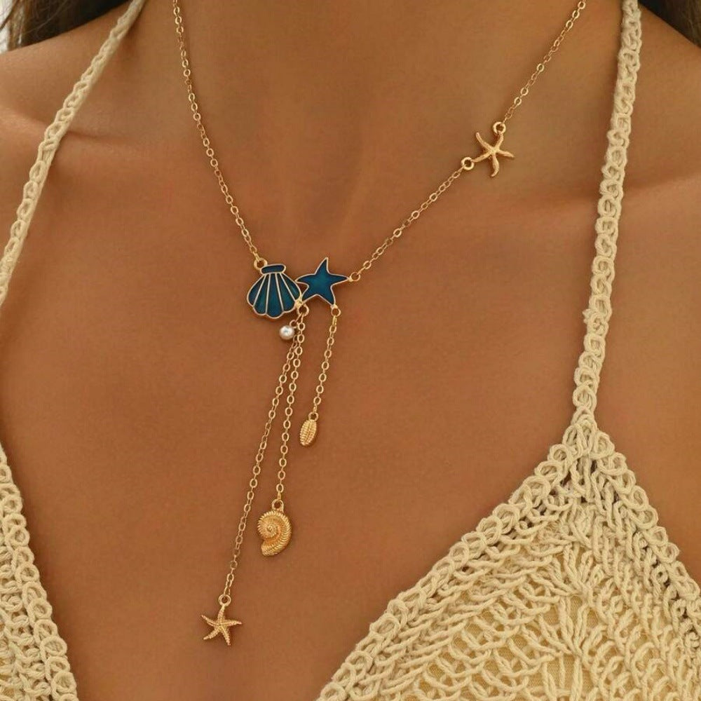 Collier pendentif simple style océan créatif avec étoile de mer et coquillage - NovaShop NovaShop As Main Image Bigbuy