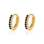 European And American Cold Circle Color Zircon Earrings - NovaShop NovaShop Gold Black Zircon Bigbuy