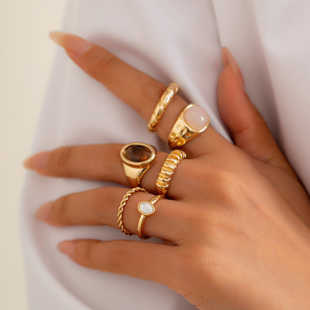 Set of 6 Women's Alloy Rings