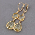Retro exaggerated long crystal fringe earrings