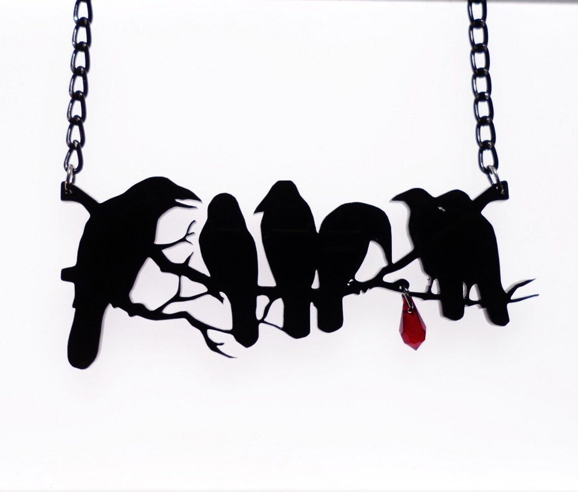Women's Gothic Retro Hip Hop Necklace with Black Crow