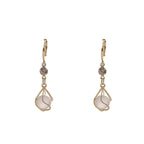 Sterling silver earrings with needle and drop pendant, luxurious and versatile style