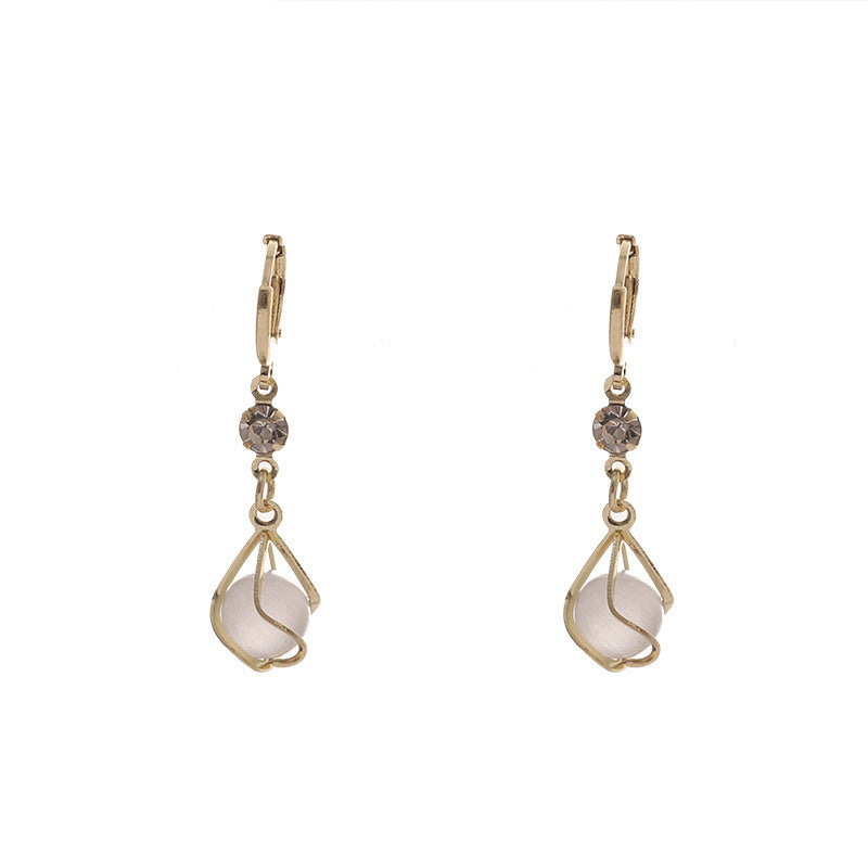 Sterling silver earrings with needle and drop pendant, luxurious and versatile style