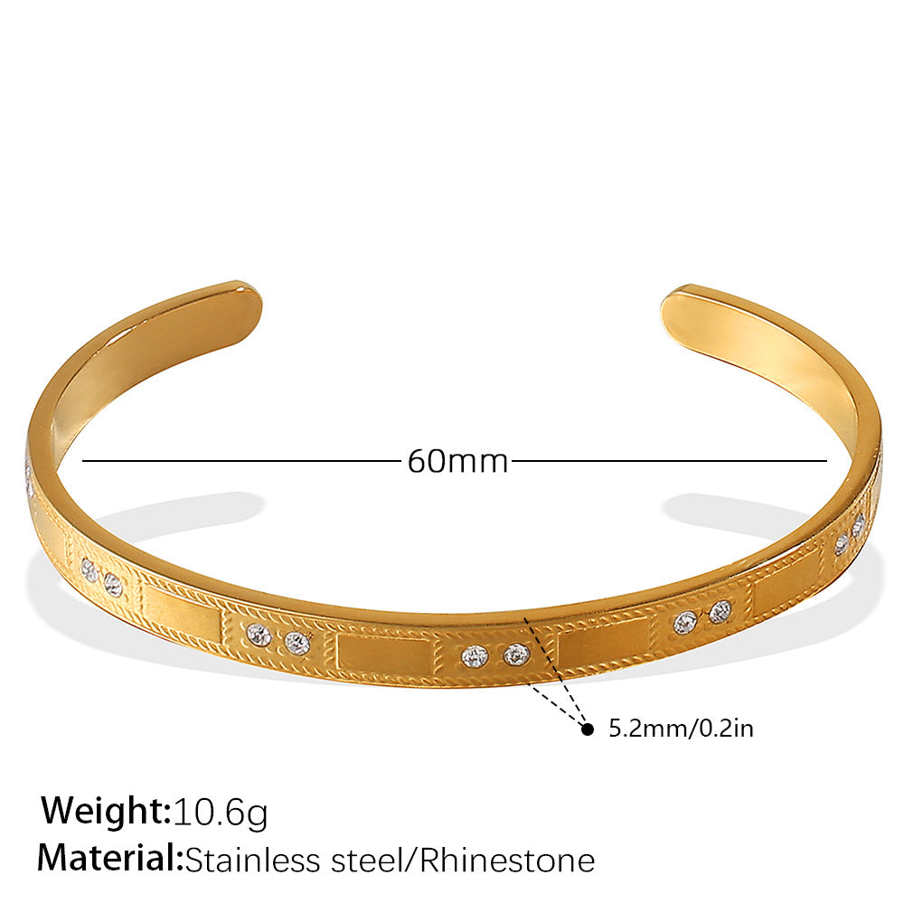 Modern and Elegant Style Alloy Buckle Open Bracelet