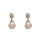 French pearl water drop earrings for women