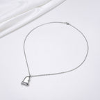 Collier Pendentif Cœur Pêche Courbé en Acier Inoxydable - NovaShop NovaShop Silver Bigbuy