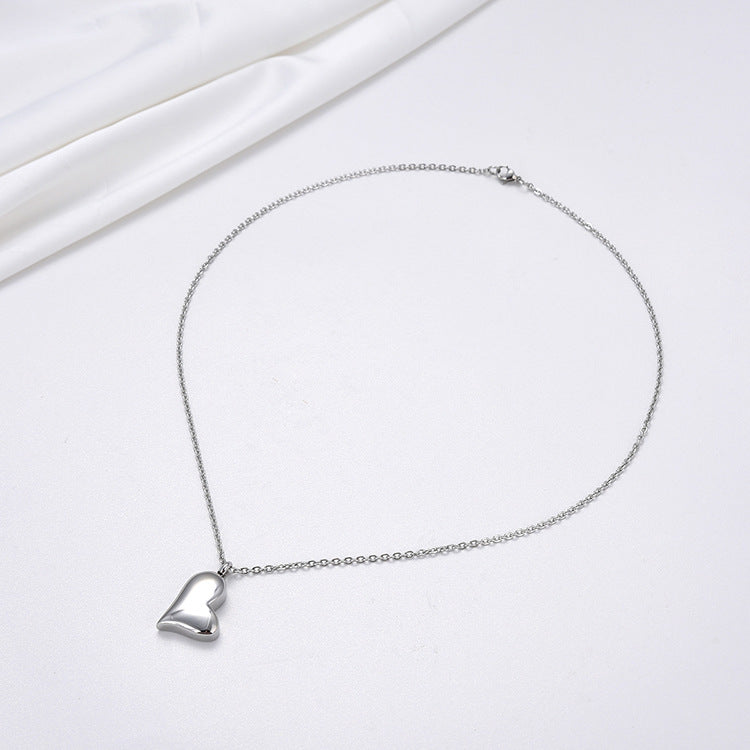 Collier Pendentif Cœur Pêche Courbé en Acier Inoxydable - NovaShop NovaShop Silver Bigbuy