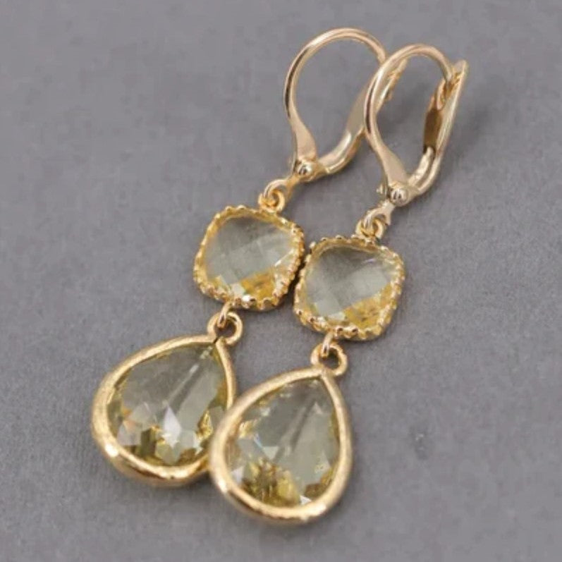 Retro exaggerated long crystal fringe earrings