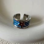 XINGX oil drop worn retro ring, light luxury and exquisite style