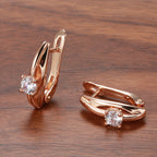 Simple and graceful rose gold earrings, fashion style