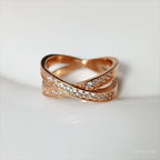 European and American metal ring with micro-inlaid zircons