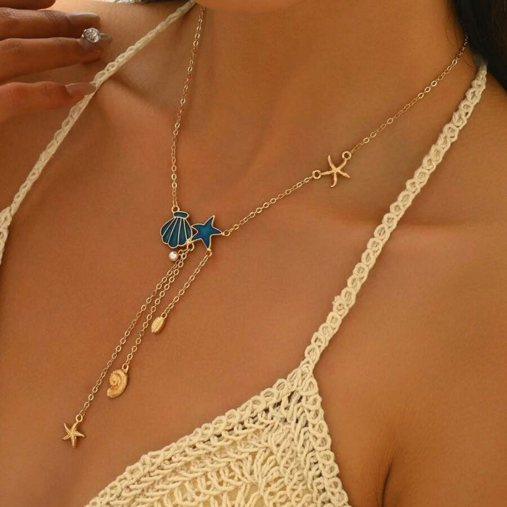Collier pendentif simple style océan créatif avec étoile de mer et coquillage - NovaShop NovaShop As Main Image Bigbuy