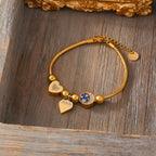 Cold Wind Love Round Diamond Drop Oil Bracelet