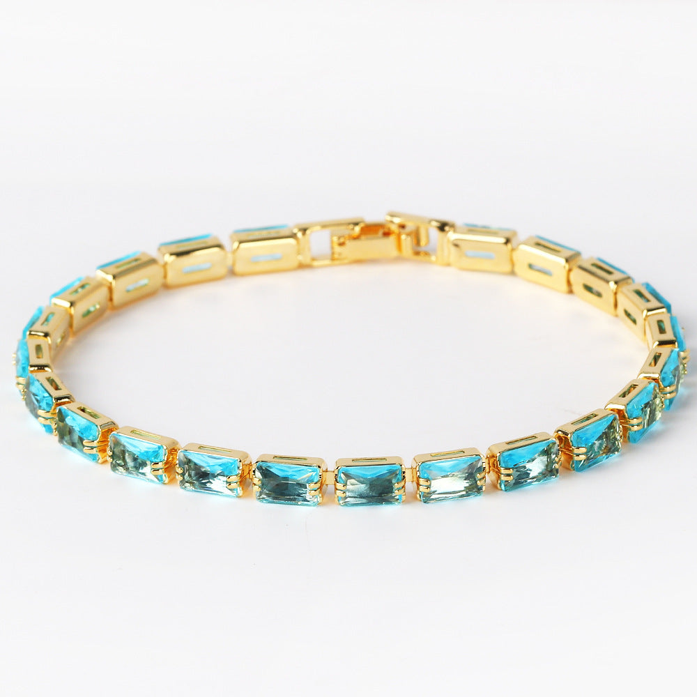 Nouveau bracelet tendance en zircon pour femmes - NovaShop NovaShop Sea Blue Zirconium / Golden Bigbuy