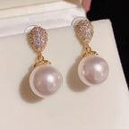 French pearl water drop earrings for women