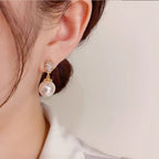 French pearl water drop earrings for women