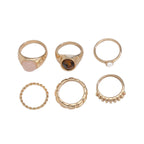 Ensemble de 6 Bagues Femme en Alliage - NovaShop NovaShop Light Gold Ring Suit Bigbuy