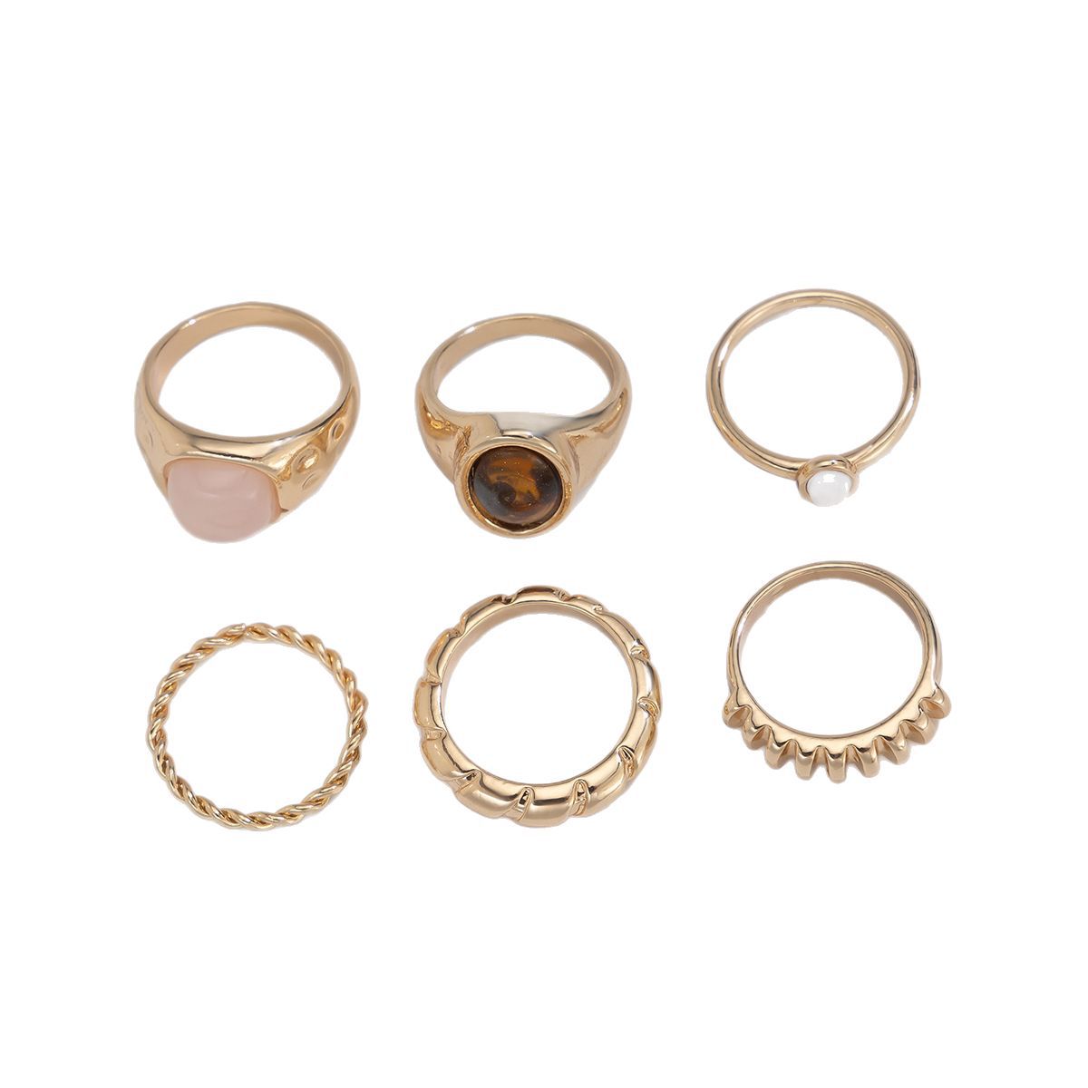 Set of 6 Women's Alloy Rings