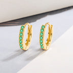 European And American Cold Circle Color Zircon Earrings - NovaShop NovaShop Gold Green Zircon Bigbuy