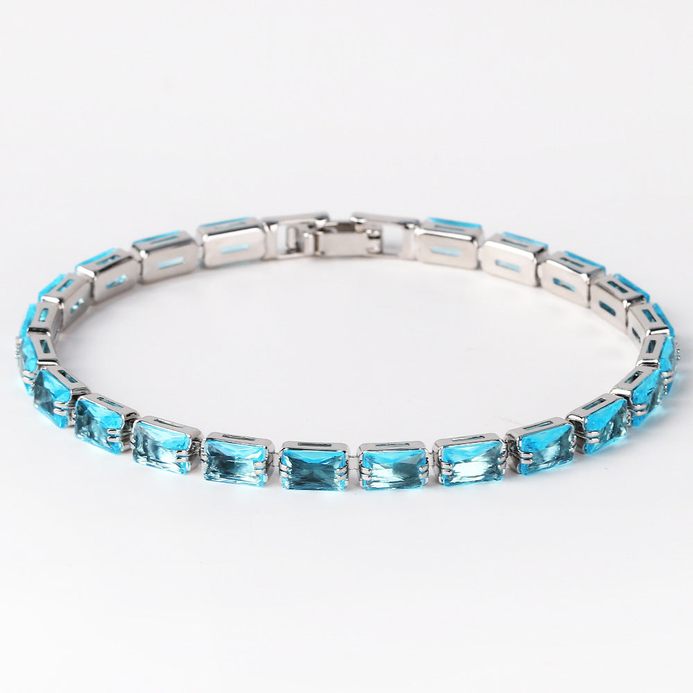 Nouveau bracelet tendance en zircon pour femmes - NovaShop NovaShop Sea Blue Zirconium / Platinum Bigbuy