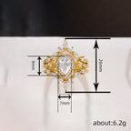 Luxury lightweight teardrop ring with zircon for women