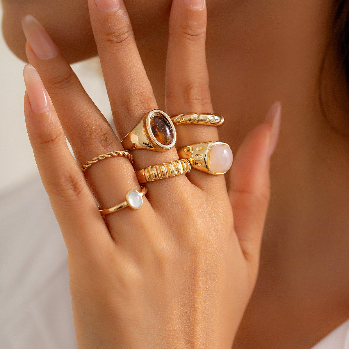 Set of 6 Women's Alloy Rings