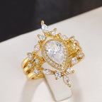 Luxury lightweight teardrop ring with zircon for women