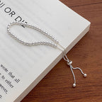 Simple and versatile silver round bead bracelet for women. New and simple