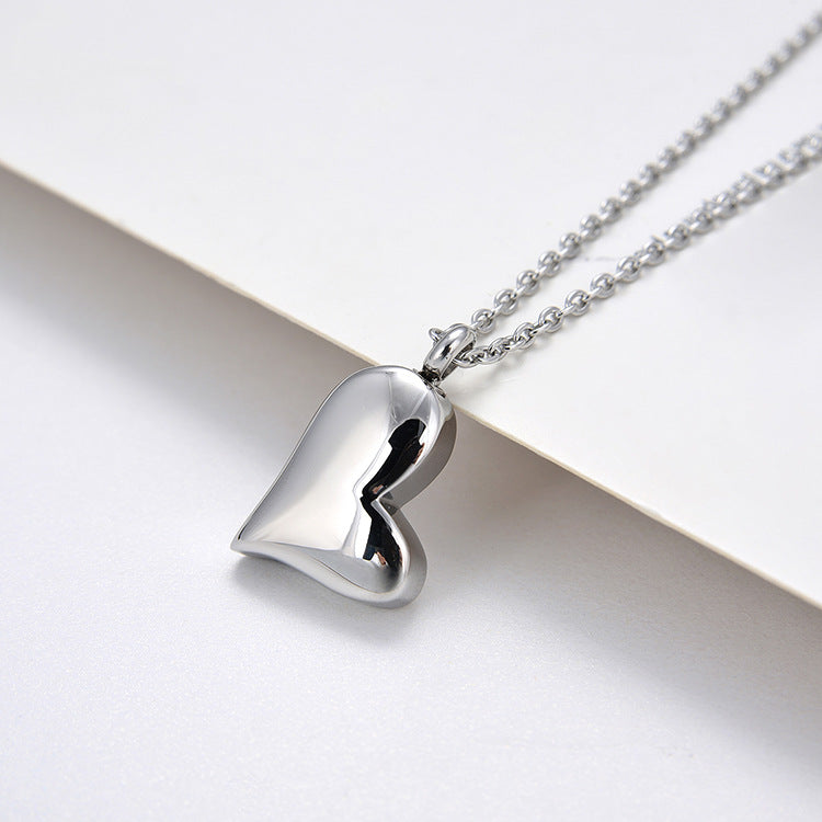 Collier Pendentif Cœur Pêche Courbé en Acier Inoxydable - NovaShop NovaShop Silver Bigbuy