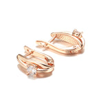 Simple and graceful rose gold earrings, fashion style