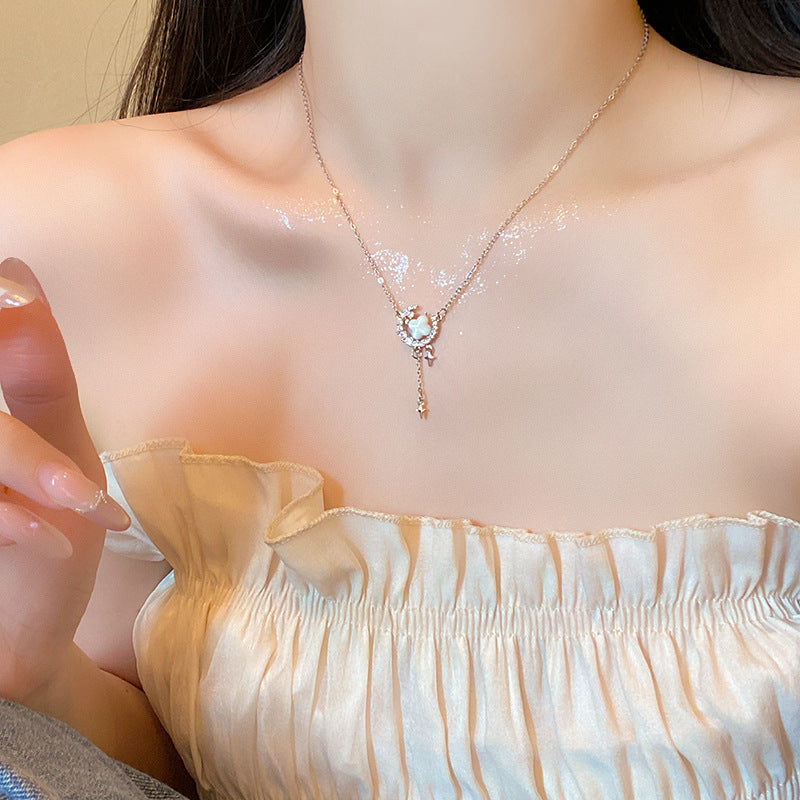 Collier Romantique Étoile et Lune en Zirconium Étincelant pour Femmes - NovaShop NovaShop Gold Bigbuy