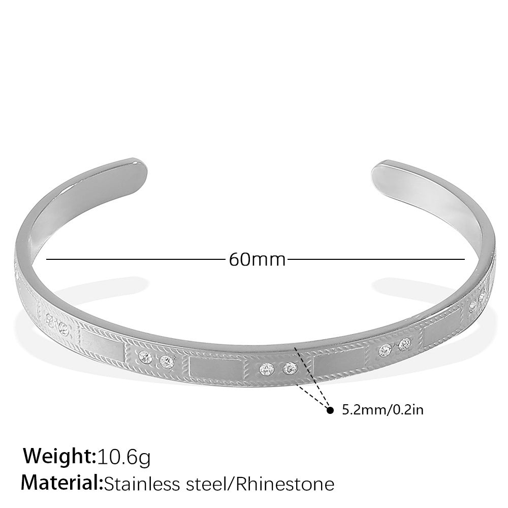 Modern and Elegant Style Alloy Buckle Open Bracelet