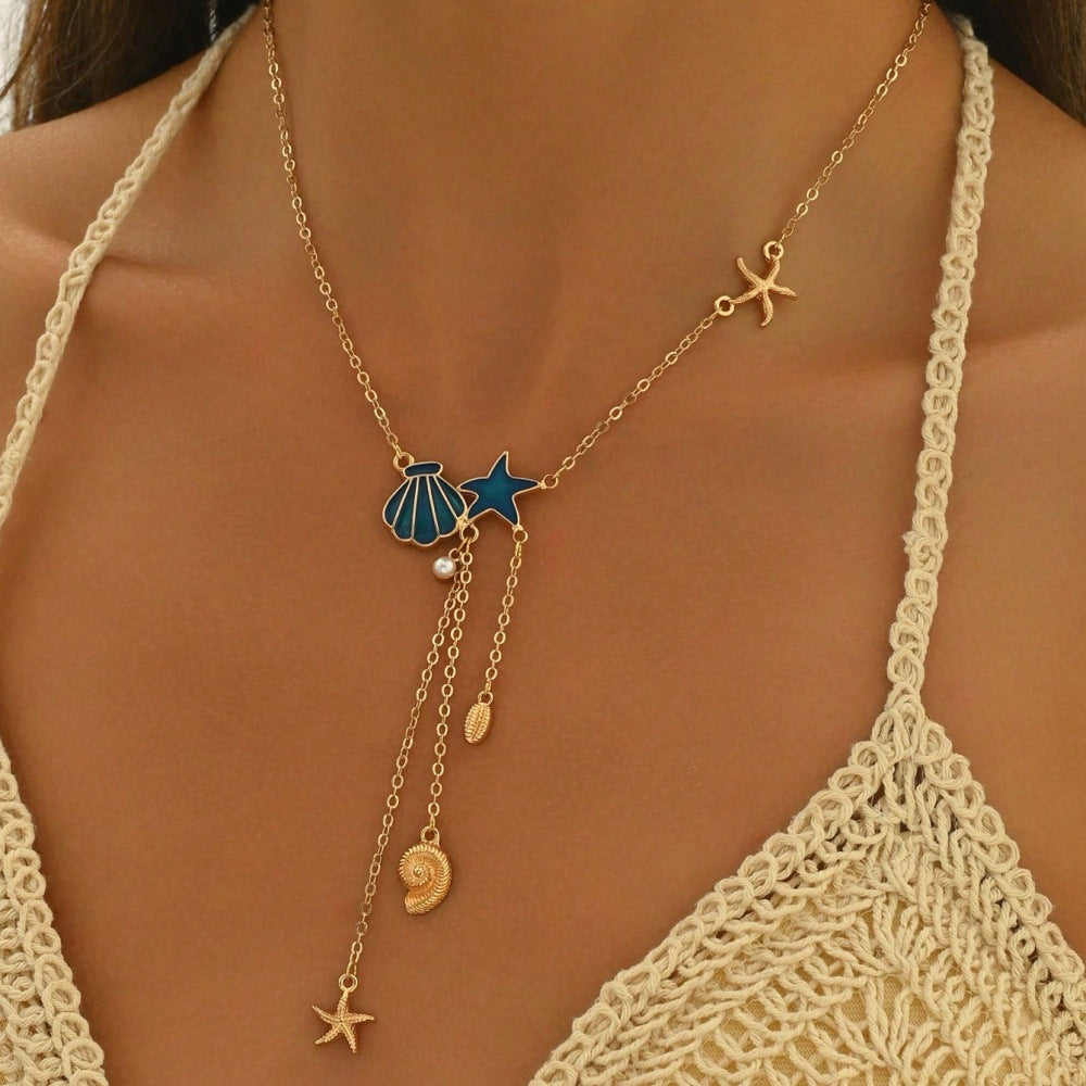 Collier pendentif simple style océan créatif avec étoile de mer et coquillage - NovaShop NovaShop As Main Image Bigbuy