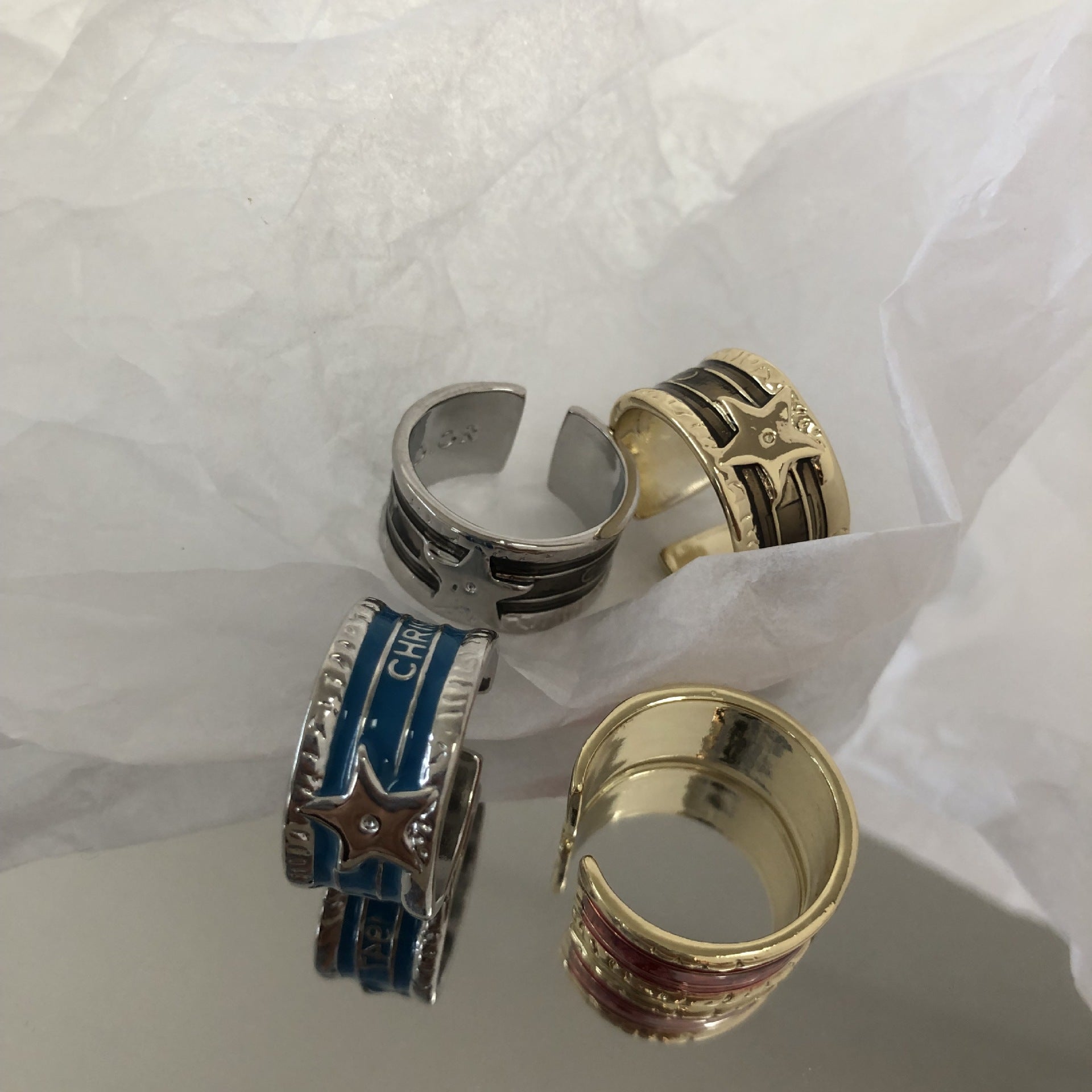 XINGX oil drop worn retro ring, light luxury and exquisite style