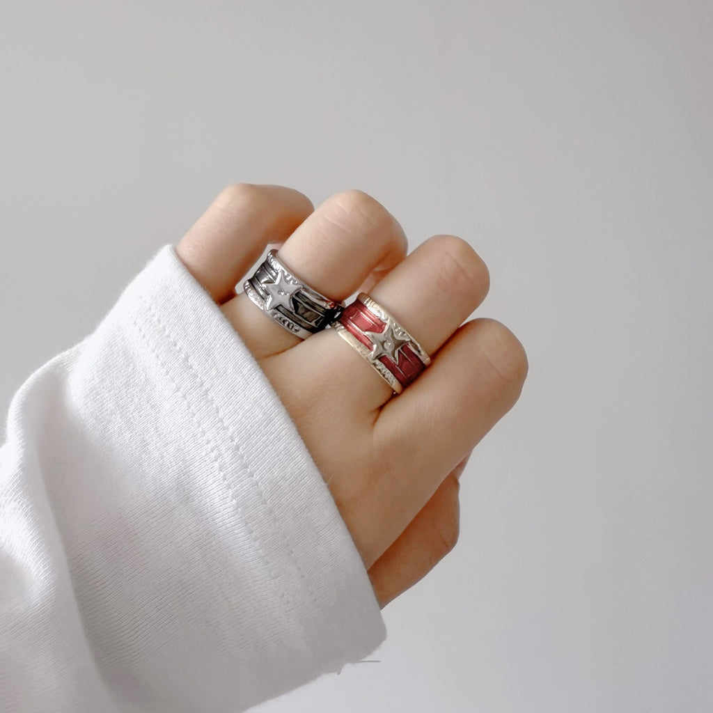 XINGX oil drop worn retro ring, light luxury and exquisite style