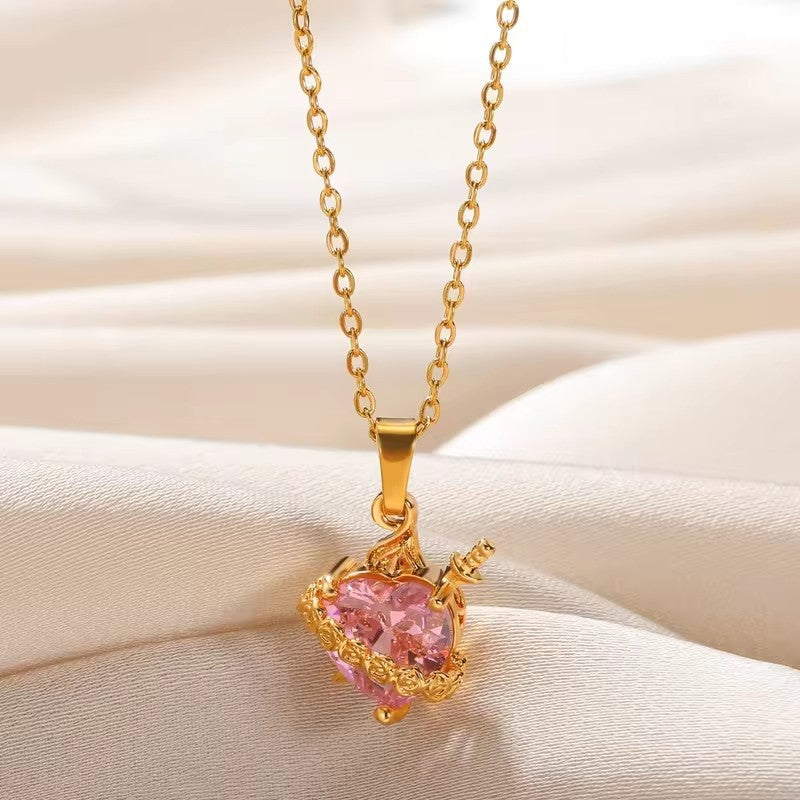 Stainless Steel Heart Necklace – Elegance and Love