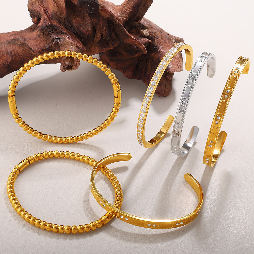 Modern and Elegant Style Alloy Buckle Open Bracelet