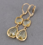 Retro exaggerated long crystal fringe earrings