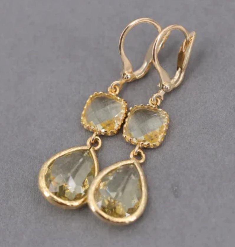 Retro exaggerated long crystal fringe earrings