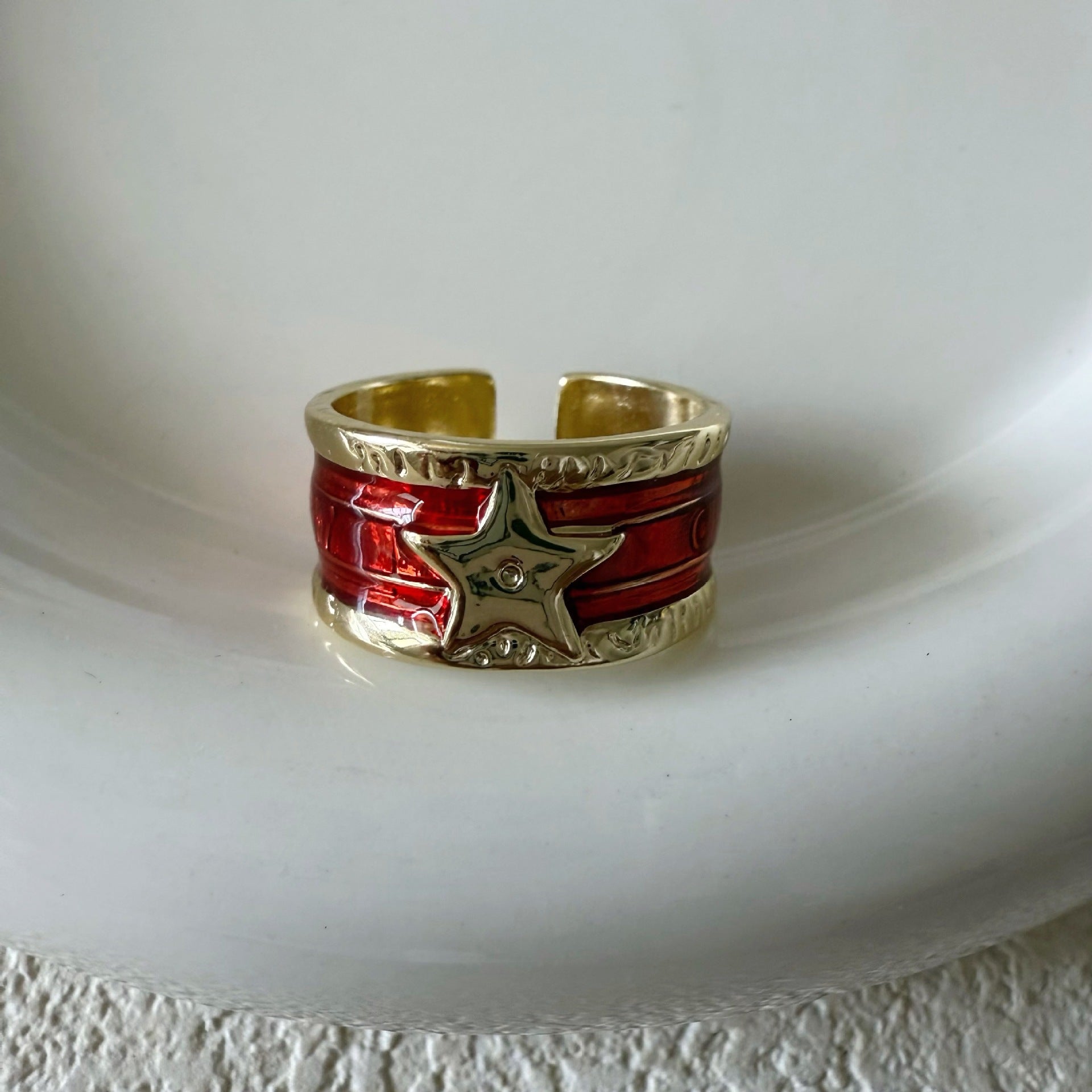 XINGX oil drop worn retro ring, light luxury and exquisite style