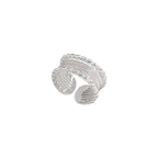 Adjustable multi-layer braided ring in a light luxury style