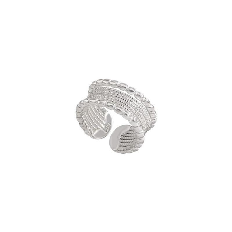 Adjustable multi-layer braided ring in a light luxury style